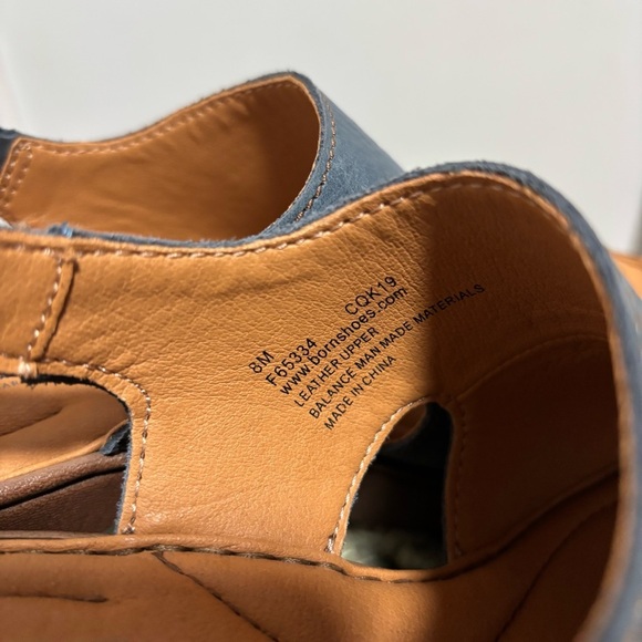 Born Wekiva Blue Leather Block Heel Slingback Dress Comfort Sandals NWT - Picture 7 of 8